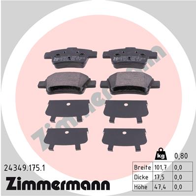 ZIMMERMANN 24349.175.1 - Тормозные колодки 