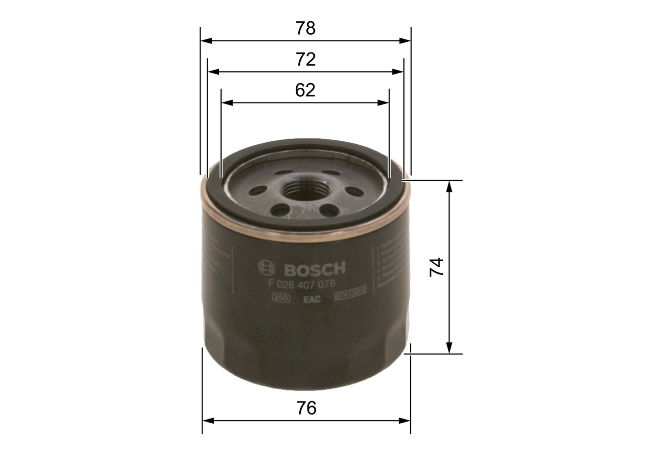 BOSCH F 026 407 078 - Масляный фильтр