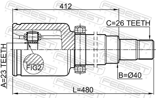 FEBEST 2111-CB320ATRH - ШРУС