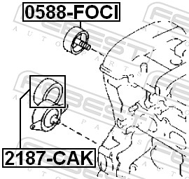 FEBEST 2187-CAK - Натяжной ролик