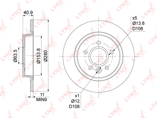 LYNXAUTO BN-1021 - Тормозные диски