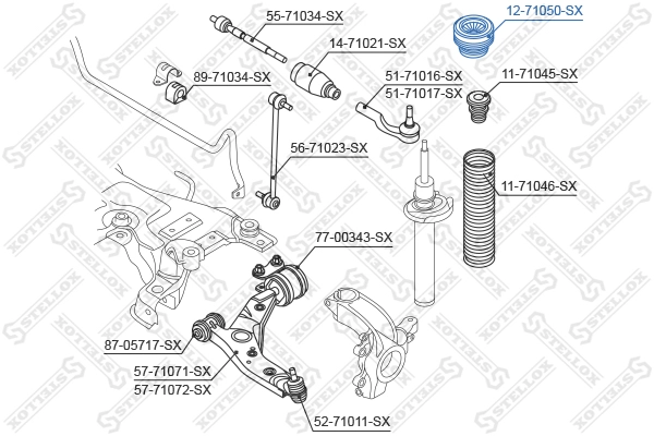 STELLOX 12-71050-SX - Опора амортизатора