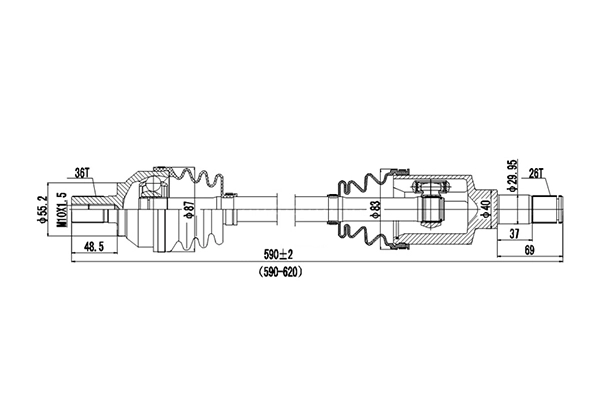 Приводной вал (полуось)