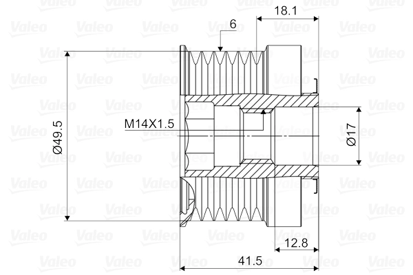 VALEO 588054 - Механизм свободного хода генератора VALEO NEW SPARE PART