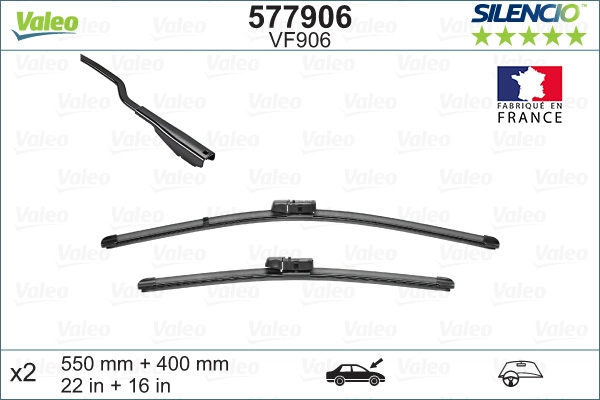 VALEO 577906 - Щетка стеклоочистителя SILENCIO FLAT BLADE SET