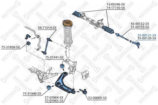 STELLOX 51-00131-SX - Рулевой наконечник