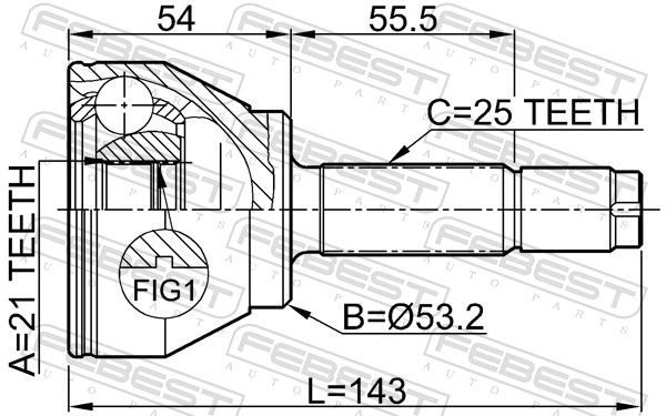 FEBEST 2110-FUS - ШРУС