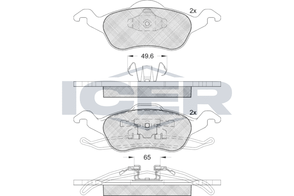 ICER 181264 - Тормозные колодки 