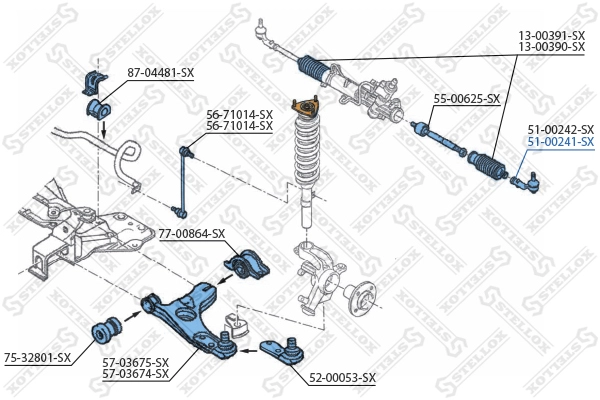 STELLOX 51-00241-SX - Рулевой наконечник