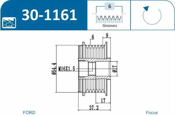 IJS GROUP 30-1161 - Шкив генератора
