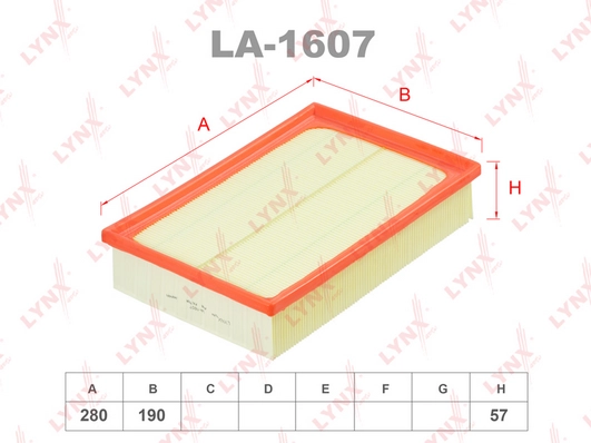 LYNXAUTO LA-1607 - Воздушный фильтр