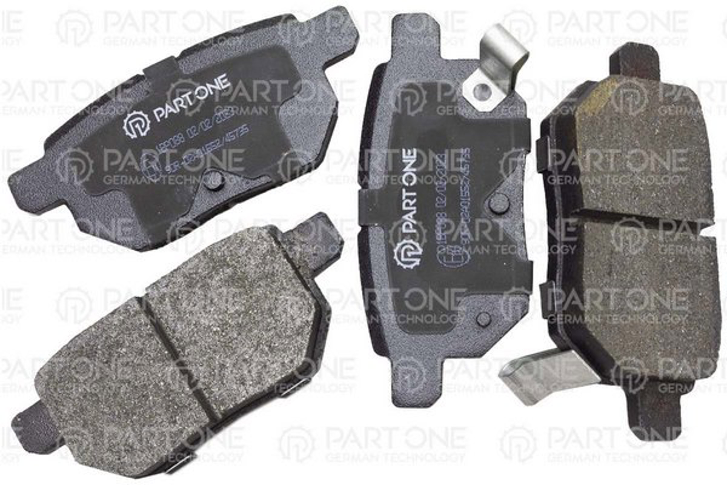PART-ONE 1bp088 - Колодки тормозные дисковые rear, TOYOTA COROLLA 02>-, AURIS 06>, YARIS 05>, 98.6x42.6x14.4
