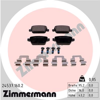 ZIMMERMANN 24537.160.2 - Тормозные колодки 