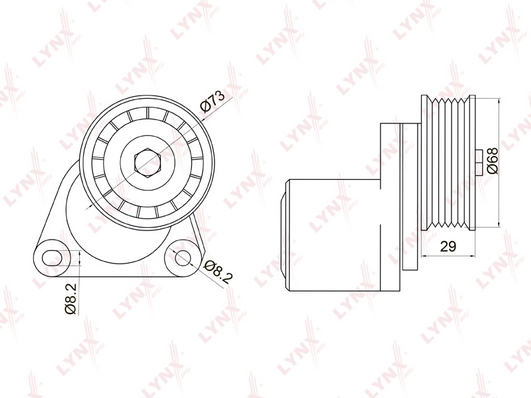LYNXAUTO PT-3013 - Натяжитель ремня генератора