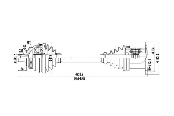 Приводной вал (полуось)