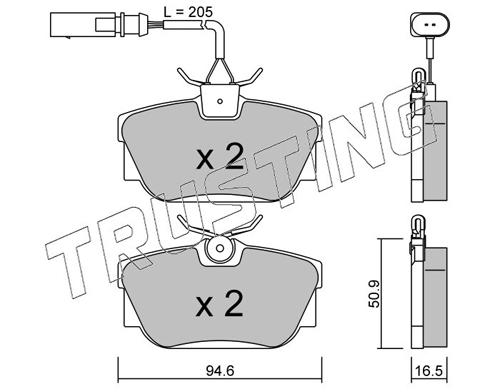 TRUSTING 355.2 - Тормозные колодки 