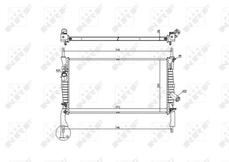 NRF 53742 - Радиатор охлаждения