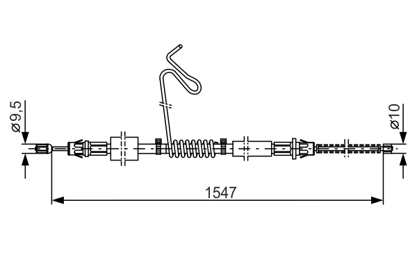 BOSCH 1 987 477 174 - Трос ручника