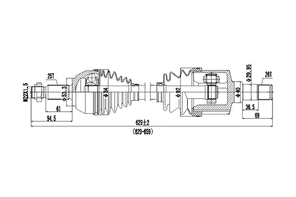 Приводной вал (полуось)