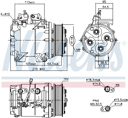 NISSENS 890128 - Компрессор кондиционера