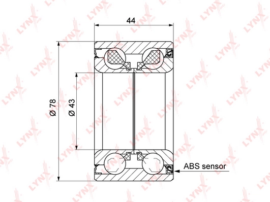 LYNXAUTO WB-1354 - Ступичный подшипник
