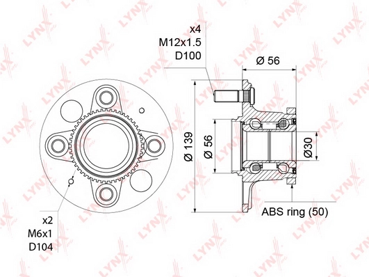 LYNXAUTO WH-1221 - Ступичный подшипник