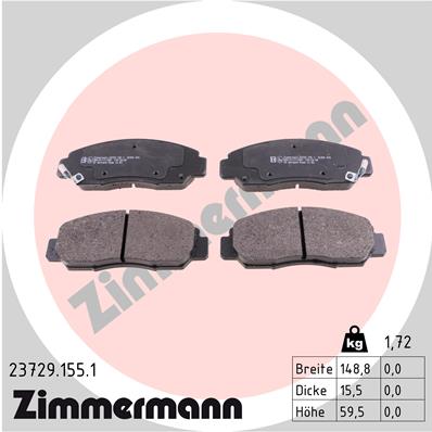 ZIMMERMANN 23729.155.1 - Тормозные колодки 