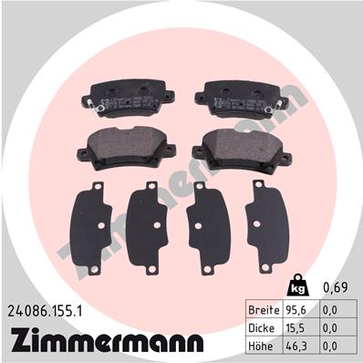 ZIMMERMANN 24086.155.1 - Тормозные колодки 