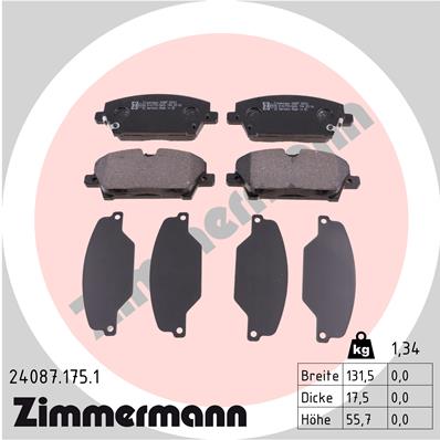 ZIMMERMANN 24087.175.1 - Тормозные колодки 