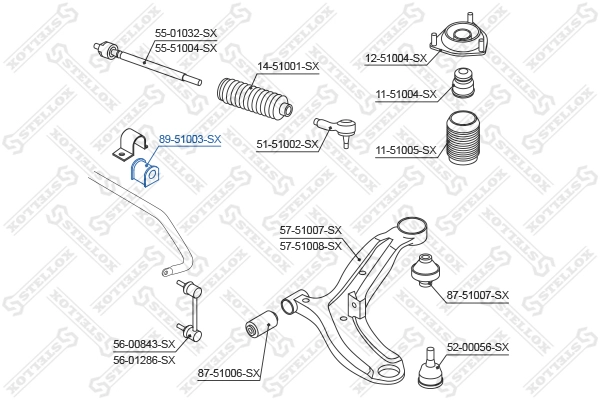 STELLOX 89-51003-SX - Втулки стабилизатора