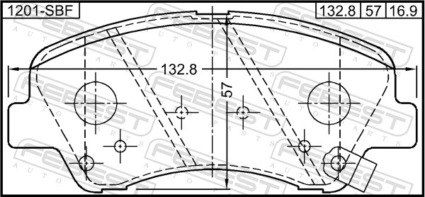 FEBEST 1201-SBF - Тормозные колодки 