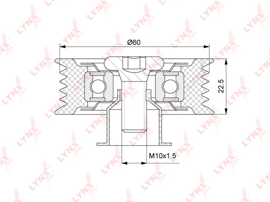 LYNXAUTO PB-7216 - Ролик обводной приводного ремня