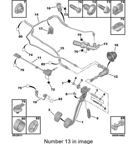 PSA 218299 - цилиндр сцепления рабочий