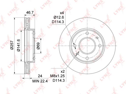 LYNXAUTO BN-1057 - Тормозные диски