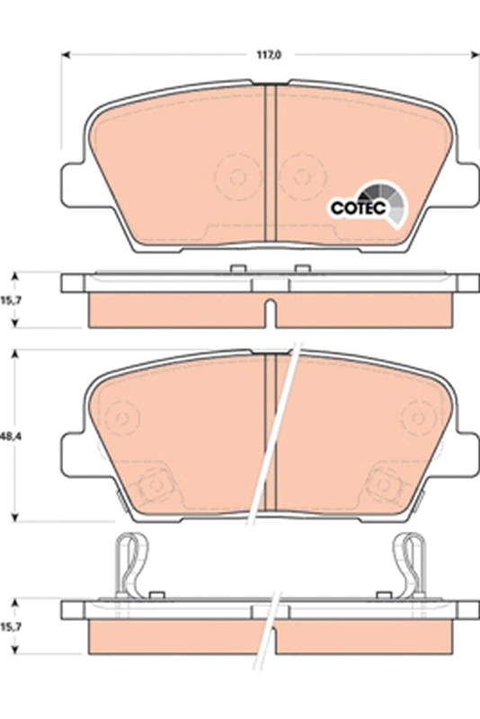 TRW GDB3499 - Комплект тормозных колодок, дисковый тормоз COTEC