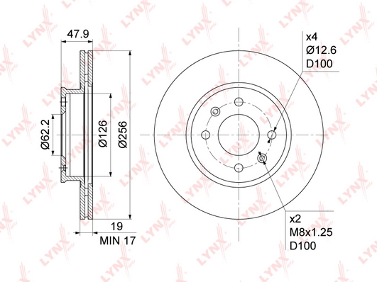 LYNXAUTO BN-1054 - Тормозные диски