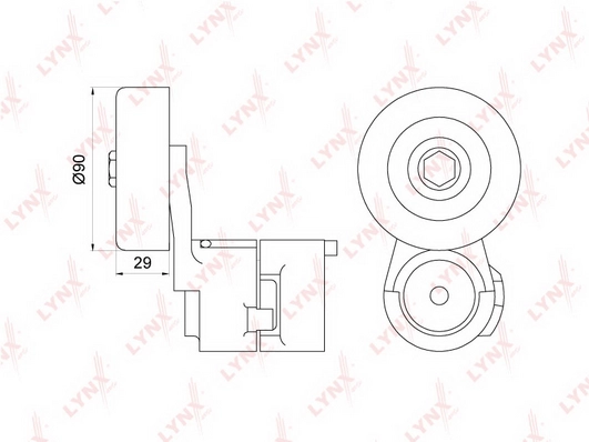 LYNXAUTO PT-3232 - Натяжитель ремня генератора