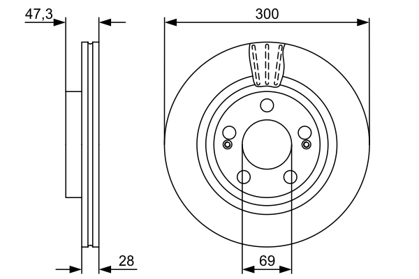 BOSCH 0 986 479 537 - Тормозные диски