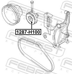 FEBEST 1287-H100 - Натяжной ролик