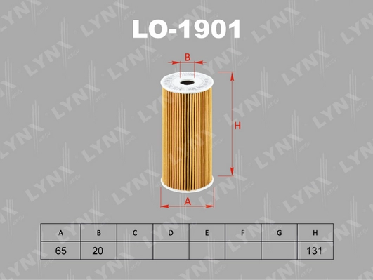 LYNXAUTO LO-1901 - Масляный фильтр