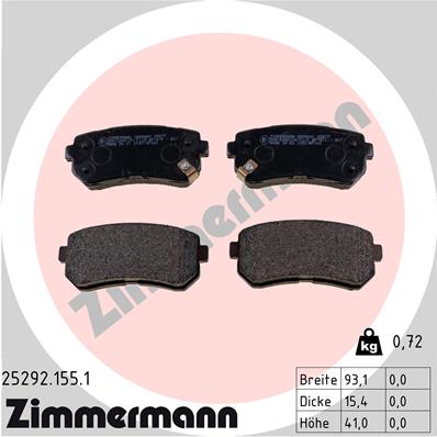 ZIMMERMANN 25292.155.1 - Тормозные колодки 