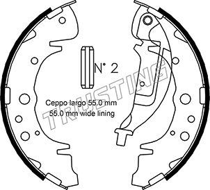 TRUSTING 046.216 - Барабанные колодки