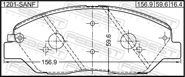 FEBEST 1201-SANF - Тормозные колодки 