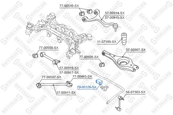 STELLOX 79-00320-SX - Втулки стабилизатора