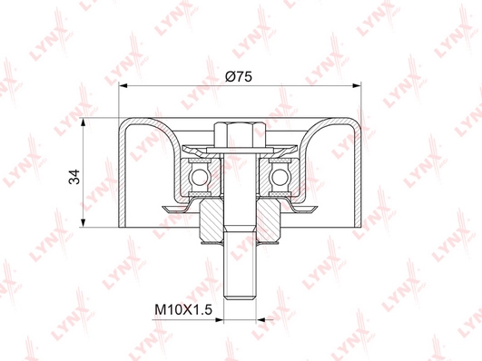 LYNXAUTO PB-7046 - Ролик обводной приводного ремня