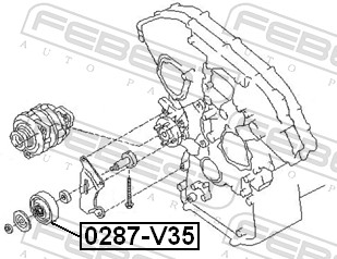FEBEST 0287-V35 - Натяжной ролик