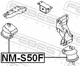FEBEST NM-S50F - Подушка двигателя
