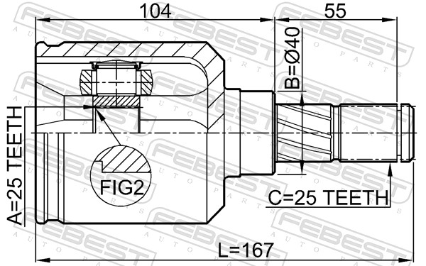 FEBEST 0211-P10 - ШРУС