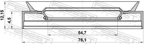 FEBEST 95PDS-56760412X - Сальник ступицы