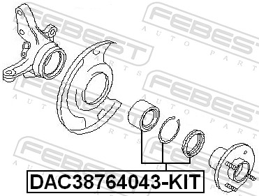FEBEST DAC38764043-KIT - Ступичный подшипник